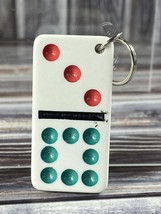 Domino 8 &amp; 3 Red &amp; Teal Keychain Key Ring - £6.87 GBP