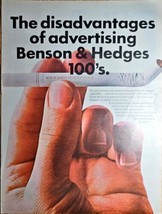 1968 Vintage Print Ad-BENSON &amp; HEDGES 100&#39;S-Disadvantages of advertising... - $10.74