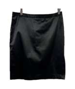 Isaac Mizrah Straight Skirt Women&#39;s 4 Black Knee Length Side Slit Stretc... - £22.27 GBP