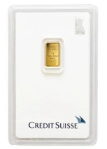 Credit Suisse 1 Gram Gold Bar 999.9 Of Fine Gold - £196.33 GBP
