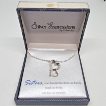 LArocks Silver Expressions Sisters Pendant Necklace Clear Crystal Silver Plated - £15.11 GBP