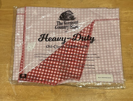 Vermont Country Store Red Plaid Heavy Duty Oil-Cloth Tablecloth 52” Square - $49.49