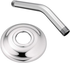 Basic 6-Inch Shower Arm In Chrome With Chrome Shower Arm Flange From Moe... - £24.33 GBP