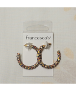 FRANCESCA&#39;S Half Loop Rainbow Rhinestone Earrings Stud - £11.49 GBP
