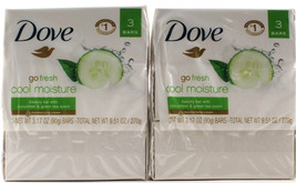 6 Dove Go Fresh Cool Moisture Beauty Bars With Cucumber And Green Tea Scent - £15.17 GBP