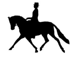 Dressage Horse and Rider Equine Decal Black Silhouette Profile Sticker on a Clea - £3.19 GBP