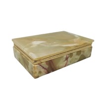 Stunning Vintage Green/Brown Alabaster Box Made in Italy 1960s - $190.00
