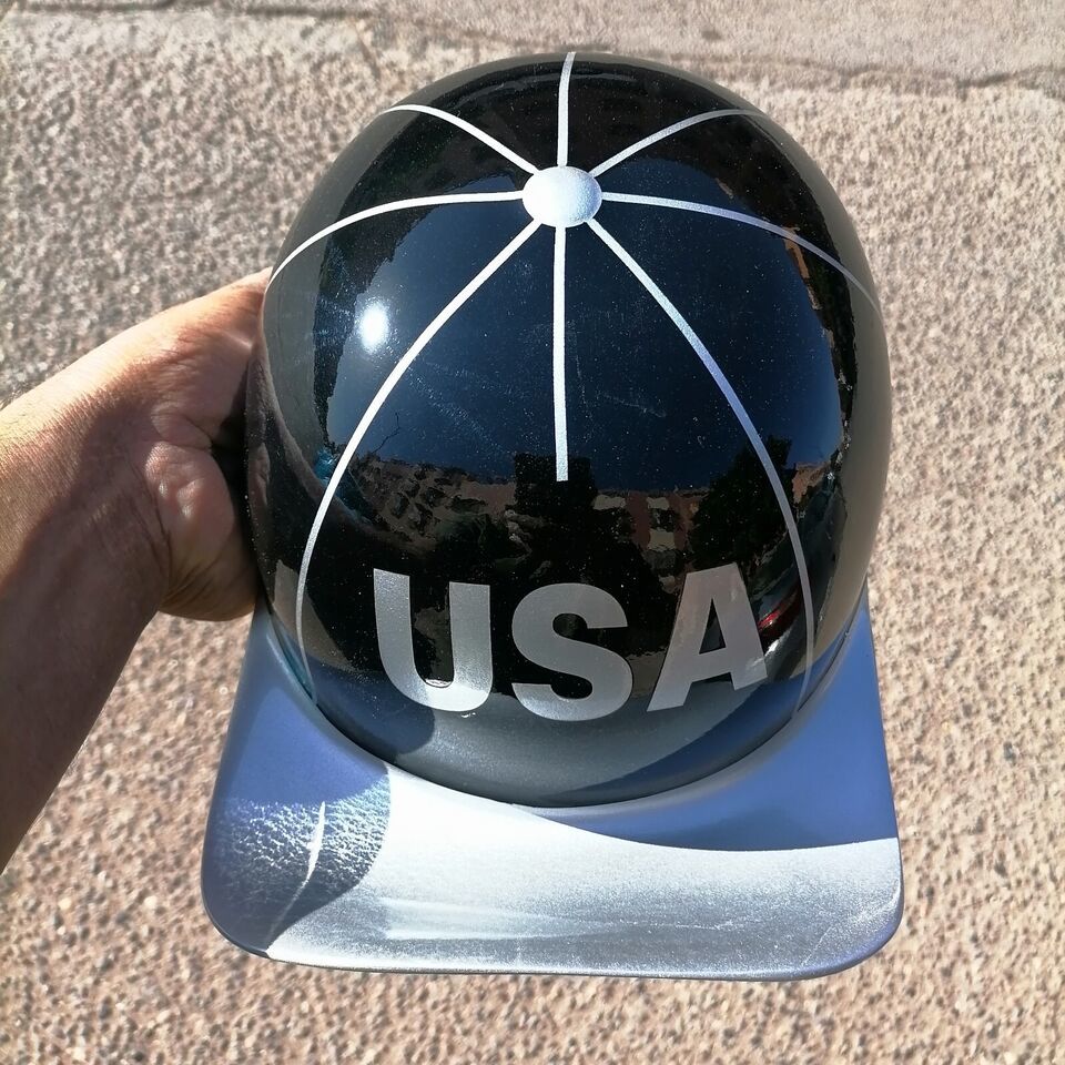 Motorcycle Helmet Baseball Cap Style fiberglass custom Helmet Bike black usa __