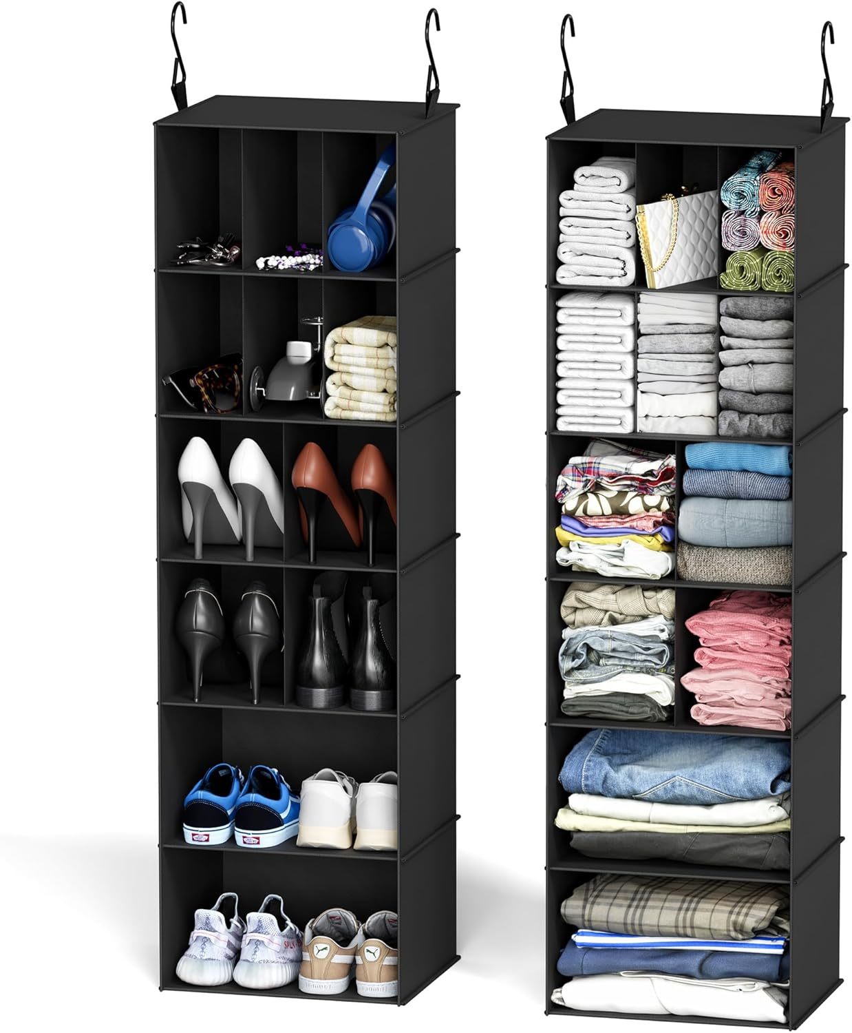 Spaceaid 2 Pack Hanging Closet Organizer And Storage With Dividers, 24, ... - $39.93