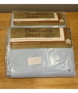 Flannelette Double Flat Fitted Bed Flannel Sheet Blue Vintage Bibb Cotton - $929.12 MXN
