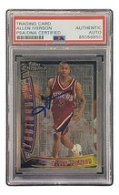Allen Iverson Autografato 1996 Topps #Y01 76ers Rifrattore Rookie Card PSA/DNA - £147.31 GBP