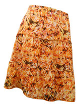 AGB Ladies Peasant Skirt Geometric Three Tiered Elastic-Waist Multi Color Size S - £19.63 GBP
