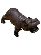 Hippopotamus Open Mouth Brown PVC 2 inch Figure Vintage Made in Hong Kong - £11.80 GBP