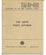 1957 US Army TM 10-401 The Army Food Advisor Booklet Excellent Condition... - $364.37 MXN