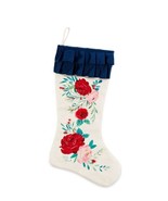 Pioneer Woman ~ ROSE FLORAL w/Blue Cuff - Multicolored ~ 9.5&quot; x 18&quot; Stoc... - $22.44
