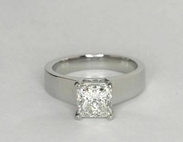 1.80 Ct Princess Cut DVVS Solitaire Diamond Engagement Ring 14K White Gold Over - £80.40 GBP