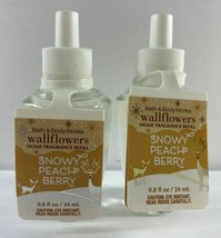 Lot of 2 Bath Body Works Wallflowers Refill .8 fl oz ea SNOWY PEACH BERRY - $19.75