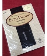 Vintage NOS Evan-Picone Size MEDIUM Black Pantyhose with Side Diamond NEW - $12.38