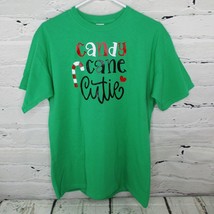 Gildan Youth Girls XL Christmas T-Shirt Candy Cane Cutie Green Red White... - £9.67 GBP