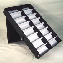 VERTICAL PORTABLE SUNGLASS COVERED 16 PAIR DISPLAY TRAY STANDUP sunglass... - £22.31 GBP
