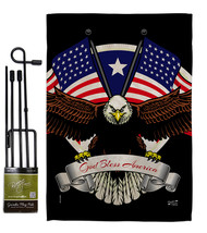 God Bless America - Impressions Decorative Metal Garden Pole Flag Set GS137309-B - £22.10 GBP