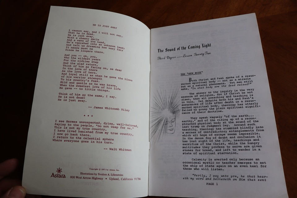 5x Astara's Book of Life 22nd 3rd + 1-9 4th Degree Lessons School 1971  Astral Item image 9