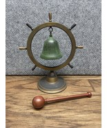 Vintage Brass Bell And Gong Nautical Ship Boat Sailor Wheel Chime India ... - $324.86 MXN