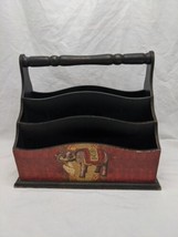 Arister Gifts Wood Colorful Red Elephant Desk Organizer 10 1/2&quot; X 5&quot; X 9&quot; - £31.64 GBP