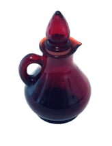 Ruby Red Avon Cruet Decanter Strawberry Bath Foam Empty Glass Bottle - £14.64 GBP