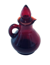 Ruby Red Avon Cruet Decanter Strawberry Bath Foam Empty Glass Bottle - £14.03 GBP