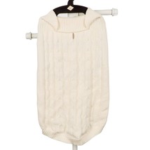 St Johns Bark Dog Sweater L Ivory Cable Knit NEW Long White Cream Tag 20... - $12.73