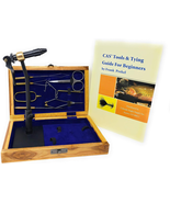Fly Tying Tool Kit w/ Wooden Box, Rotary Vise, Book • Bobbin, Scissors, ... - $84.35 CAD