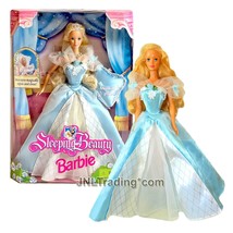Year 1998 Barbie Princess Doll SLEEPING BEAUTY in Blue Dress with Musical Pillow - £83.92 GBP