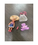 1994 Bedtime Barbie Kelly Doll Teddy Bear Baby Bottle Mesh Bag 4 in Tall... - £16.23 GBP
