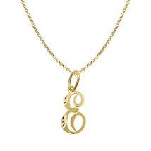 Genuine 14K Yellow Gold 0.78&quot; Fancy Cursive Letter Initial E Necklace 16&quot; to 22&quot; - $235.00+