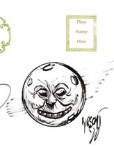 Halloween Matthew Kirscht Musical Instrument BOWING Hand Sketch Moon Postcard MK - £54.91 GBP