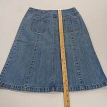 Talbots Women's Blue Cotton A-Line Denim Skirt Pockets Size 8 Waist 29" image 6