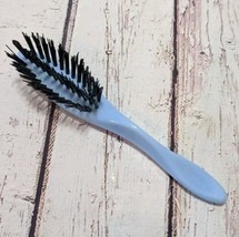 Blue Stance Hairbrush Purse Size 5 Rows Black Bristles Hair Brush Vintage - $10.39