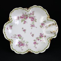Haviland Limoges  Schleiger 244 Green Scrolls Pink Floral Lg Bonbon Bowl, 8 1/4&quot; - £47.19 GBP
