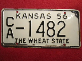 License Plate Car Tag 1956 Kansas CA-1482 Clark County [N7A] - £12.49 GBP