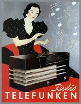 Decoration Poster.Home room art.Interior design.Vintage radio Telefunken.7257 - $17.10+