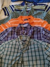 Lot Of 5 Chaps George Pierre Button Up Shirt Adult S / M Polo Plaid Short Sleeve - £34.95 GBP