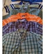 Lot Of 5 Chaps George Pierre Button Up Shirt Adult S / M Polo Plaid Shor... - $44.45