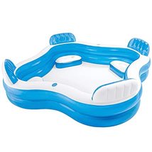 Intex 12-56475NP Swim Center Family Lounge Inflatable Pool, 90&quot; X 90&quot; X 26&quot;, for - £62.18 GBP