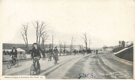 New York City~Bicycle RIDERS-SCENE On Riverside DRIVE~1907 Postcard - £13.36 GBP