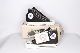 NOS Vintage 90s Converse All Star Hi Top Sneakers Shoes Black Youth Size 12 USA - £79.58 GBP
