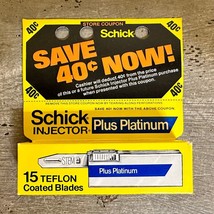 Schick Injector Plus Platinum 15 Teflon Coated Blades New In Box - $17.37