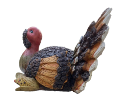 GANZ Resin Turkey Sculpture Thanksgiving Fall Decor Carved Wood Cottage Core - £18.61 GBP