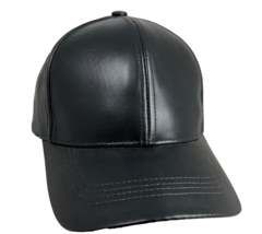 Genuine Leather Baseball Hat Cap USA Adjustable Black Emstate By Winner - £55.30 GBP