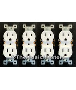 4X White AC Electric Power Duplex Wall OUTLET RECEPTACLE Residential Rep... - £11.81 GBP